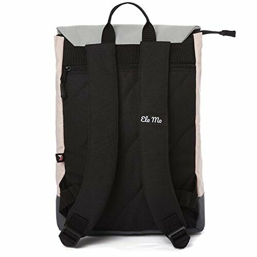 Schwarzer Rucksack mit Trägern und grauem oberen Teil
