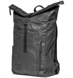 Schwarzer moderner Rucksack mit Reißverschlusstasche