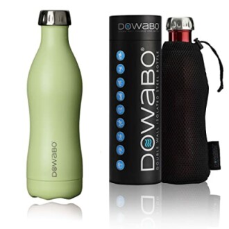 DOWABO Wasserflasche Set mit Hülle und Verpackung