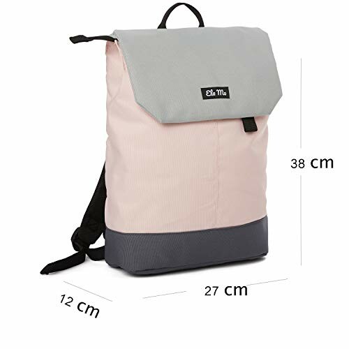 Moderner rosa Rucksack mit grauen Akzenten.