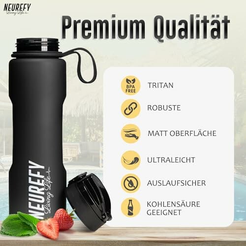 Robuste Wasserflasche mit verschiedenen Vorteilen