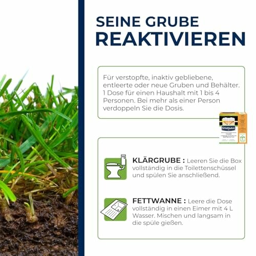Produkt zur Reaktivierung von Klärgruben