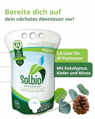 Solbio Mehrzweck-Toilettenflüssigkeit mit Eukalyptus, Kiefer und Minze