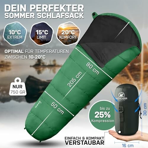 NORDBÄR® Schlafsack 3 Jahreszeiten